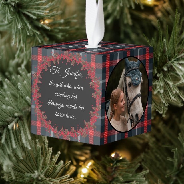 Adorno Cúbico Rústico Mascota tradicional del equino de caballo  (Árbol)