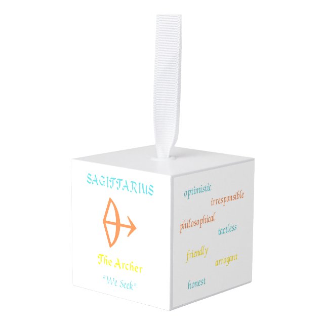 Adorno Cúbico Sagittarius Ornament (Anverso en perspectiva)