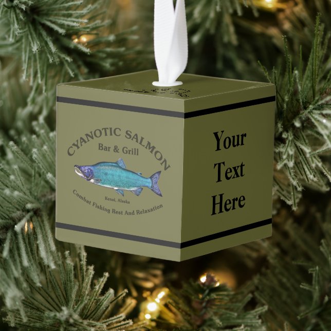 Adorno Cúbico Salmon Bar & Grill Cyanotic (Árbol)