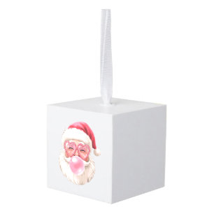 Adorno Cúbico Santa Soplando Burbuja Navidad Divertida Navidad