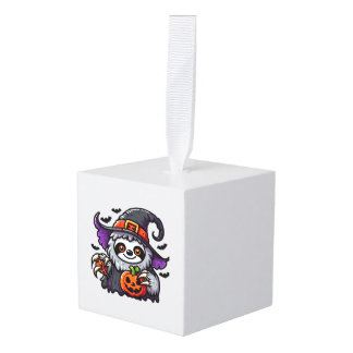 Adorno Cúbico Scary Halloween Sloth Witch Hat Costume Spooky Sea