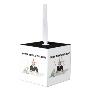 Adorno Cúbico Sencillamente eres el mejor texto personalizado