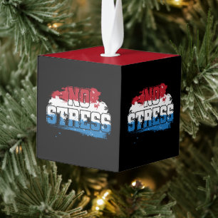 Adorno Cúbico Sin estrés - Mentalidad positiva azul rojo