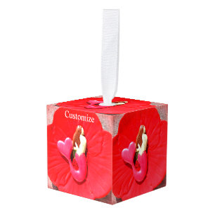 Adorno Cúbico sirena de cola roja