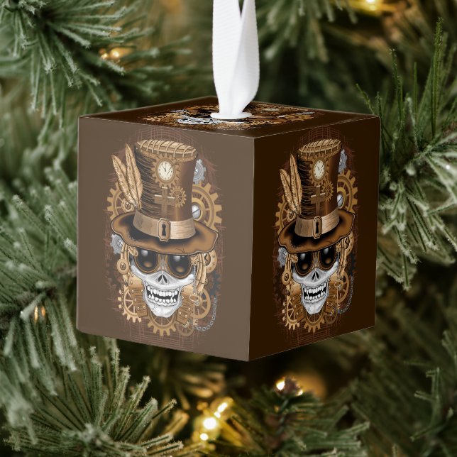 Adorno Cúbico Skull Steampunk Voodoo Retro Machine (Árbol)