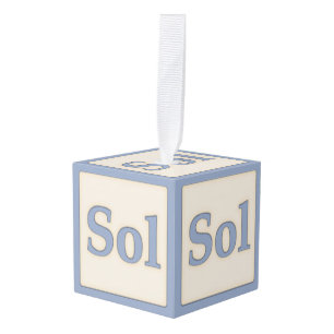 Adorno Cúbico "Sol" Solfeggio Bebé Musical Bloquea Azul