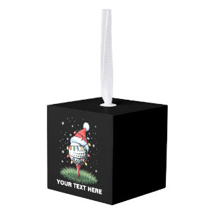 Adorno Cúbico Sombrero de Santa de árbol de Navidad con pelota d