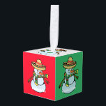 Adorno Cúbico Sombrero mexicano Santa Thunder_Cove<br><div class="desc">Santa Mexicana con sombrero,  personaliza cambiando a tu nombre con cualquier color de fondo</div>