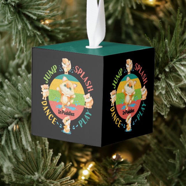 Adorno Cúbico Splash, salto en charcos - Mentalidad positiva (Árbol)