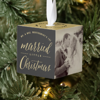 Adorno Cúbico Sr. Foto de la Boda de Navidades menores casados