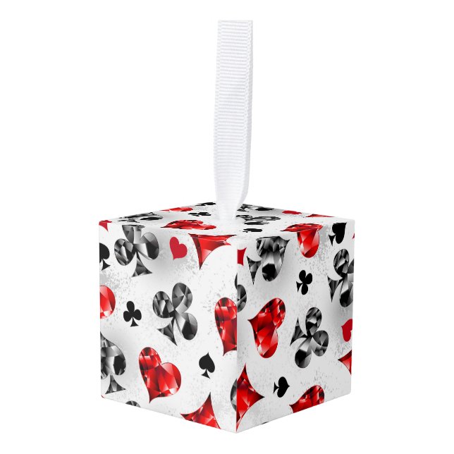 Adorno Cúbico Tarjeta de juego de jugador de póquer se adapta a  (Anverso en perspectiva)