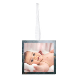 Adorno Cúbico tema forestal bebé primera Navidad tres Foto