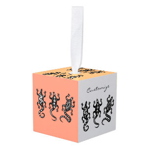 Adorno Cúbico Tres Lizarras negras Thunder_Cove estilo suroeste