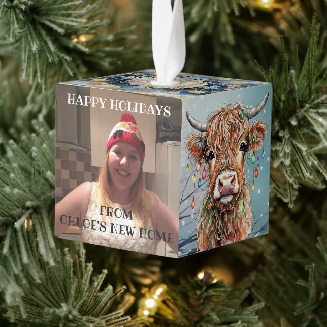 Adorno Cúbico Tu nuevo hogar en los Navidades (Árbol)