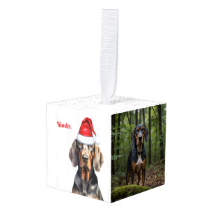 Adorno Cúbico Un blanco negro, un perro lunar, dos Navidades de 