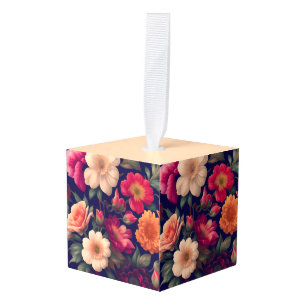 Adorno Cúbico Un papel pintado con un patrón floral