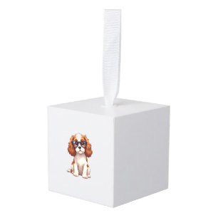 Adorno Cúbico Un perro lindo King Charles Spaniel COPIA