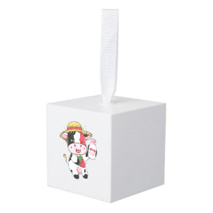 Adorno Cúbico Vaca de fresa Kawaii Anime Fresa Leche _7