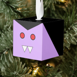 Adorno Cúbico Vampire Wooden Cube Halloween Ornament