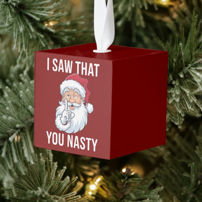 Adorno Cúbico Vi Que Eres Un Desagradable Navidad Gracioso. (Árbol)