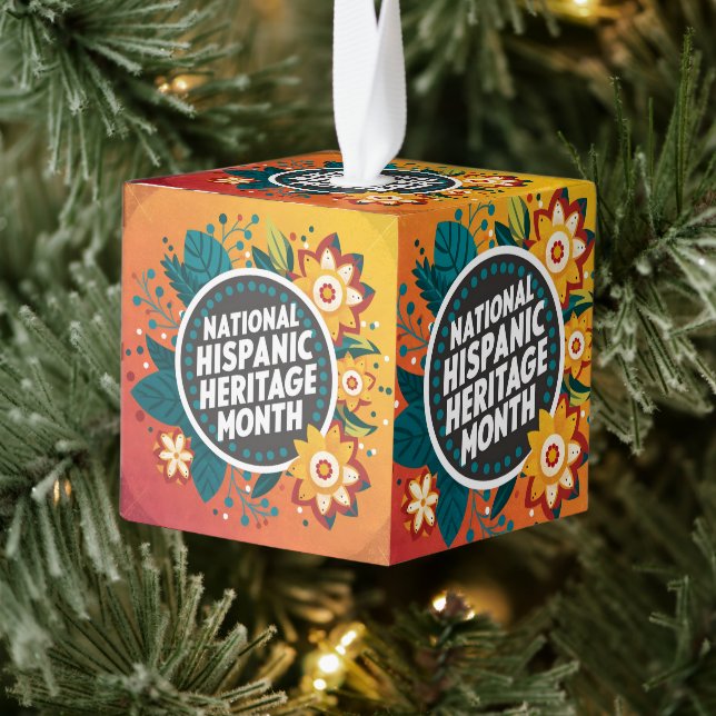 Adorno Cúbico Vibrante Mes del Patrimonio Nacional Hispano (Árbol)