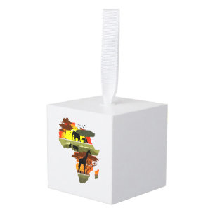 Adorno Cúbico Vida salvaje del continente africano Sunset Safari