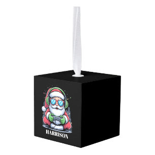 Adorno Cúbico Videojuego personalizado de Navidad Santa Xmas