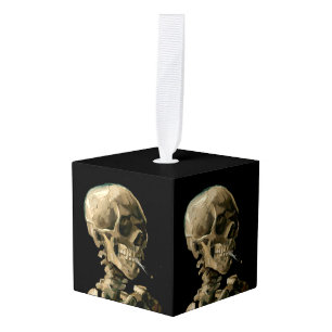 Adorno Cúbico Vincent van Gogh - Calavera con Cigarro en llamas