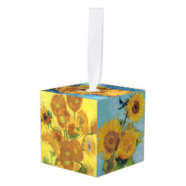 Adorno Cúbico Vincent van Gogh - Sunflowers Wine Charm