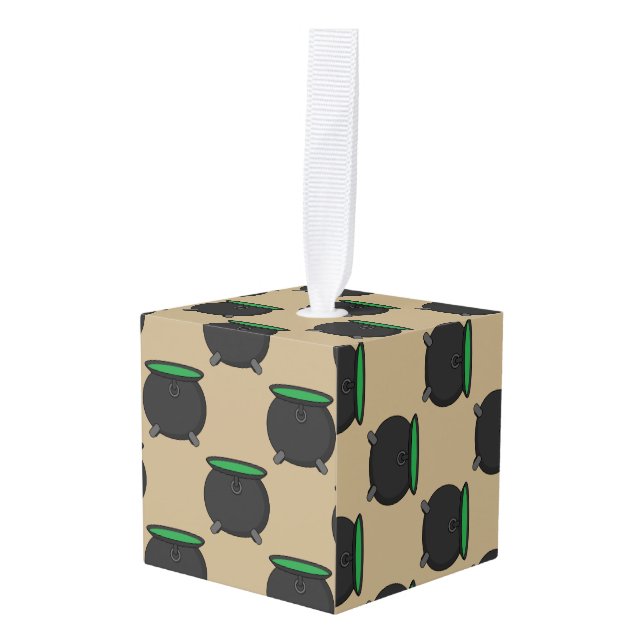 Adorno Cúbico Witch Cauldron (Anverso en perspectiva)