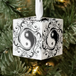 Adorno Cúbico Yin & Yang Symbol Black and White Tattoo Style<br><div class="desc">Decorative Ying Yang Symbol Psychedelic Black and White Tattoo Style Art Design. Originally created with Hi Quality Vector Graphic Art Copyright BluedakArt TheChameleonArt.</div>