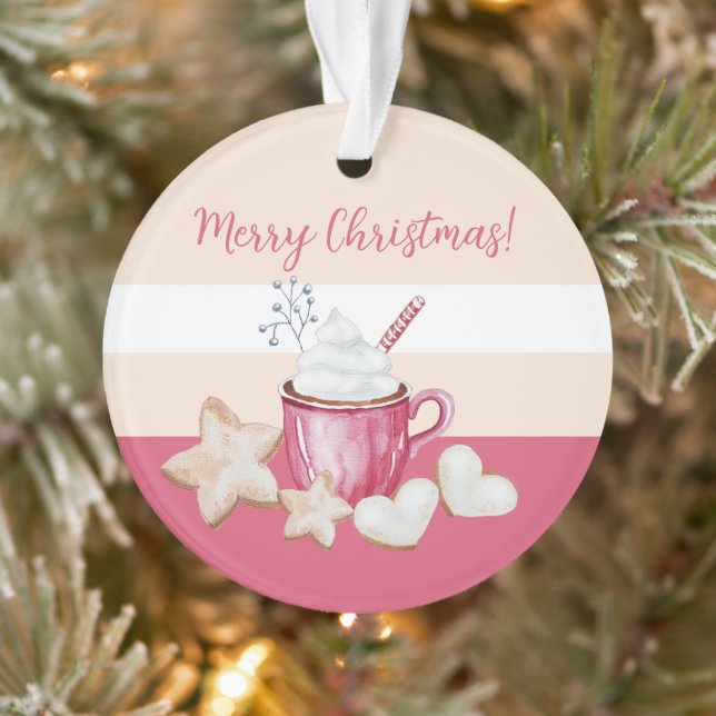 Adorno Cuidados Navidades Cacao Caliente Y Acuarela De Ga (Árbol)