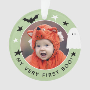 Adorno Cuidar mi primera foto de boo Halloween Green
