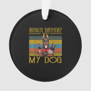 Adorno Cumpleaños De Agosto Con Mi Perro Doberman Pinsche