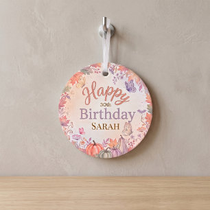 Adorno Cumpleaños de calabaza de otoño boho personalizado