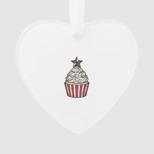 Adorno Cupcake Patriótico Grabado Vintage Cuatro de Julio