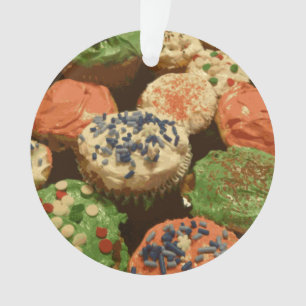 Adorno Cupcakes de Navidad con Purpurina