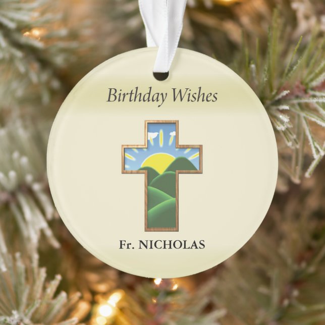 Adorno Curso de cumpleaños entre sacerdotes personalizado (Árbol)