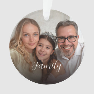 Adorno Custom 2-photo White Script Ornament