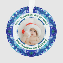 Adorno Custom Christmas Blue Green Family Photo Gift