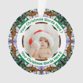 Adorno Custom Christmas Green Brown Family Photo Gift