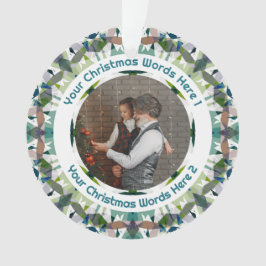 Adorno Custom Christmas Green Brown Family Photo Gift