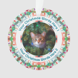 Adorno Custom Christmas Green Pink Family Photo Gift