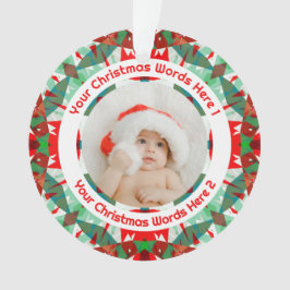 Adorno Custom Christmas Red Green Family Photo Gift