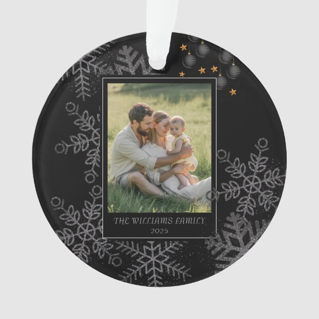 Adorno Custom FAMILY Script One Photo Keepsake Ceramic Ba (Anverso)