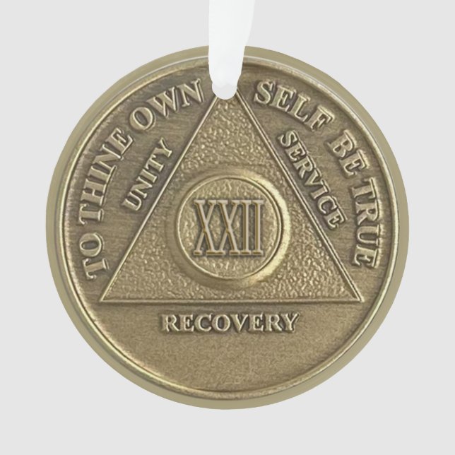 Adorno Custom Name | 22 Year Sober Anniversary Medallion (Anverso)