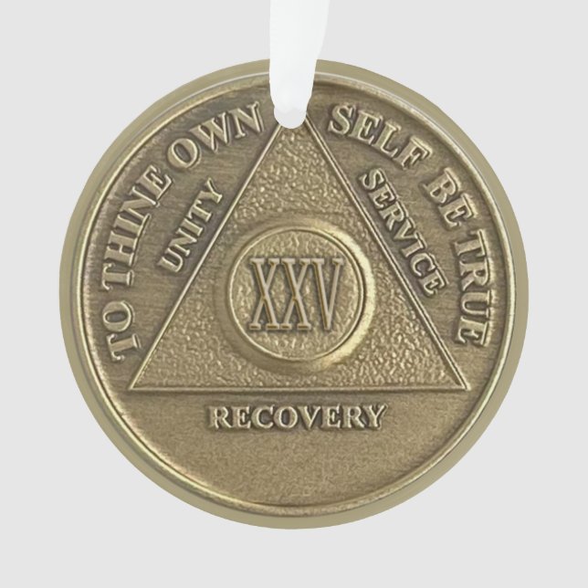 Adorno Custom Name | 25 Year Sober Anniversary Medallion (Anverso)