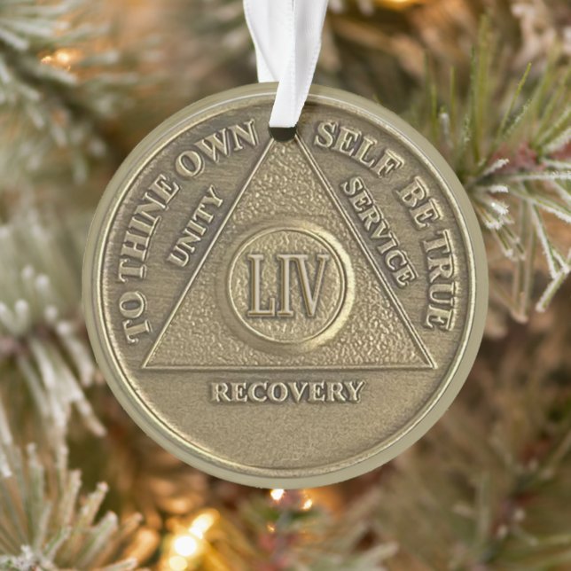 Adorno Custom Name | 54 Year Sober Anniversary Medallion (Árbol)