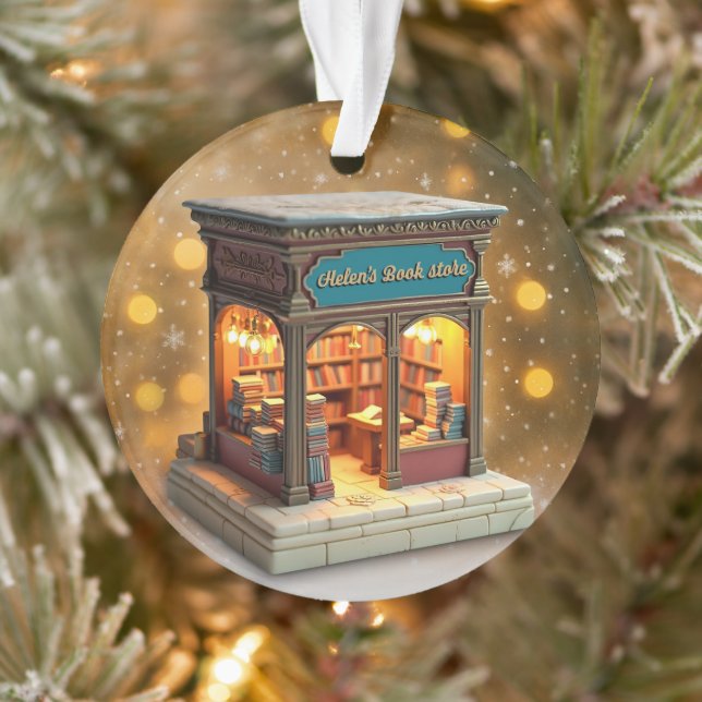 Adorno Custom name> message me Bookstore Ceramic Ornament (Árbol)