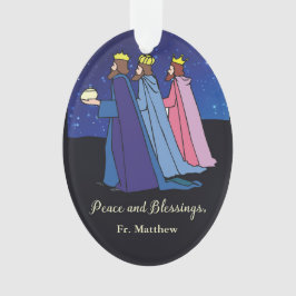 Adorno Custom Name Title, Christmas Wishes Three Kings